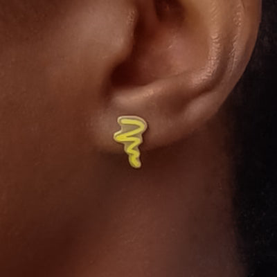 Pair of Pulse / lemon-haze Doodle Studs